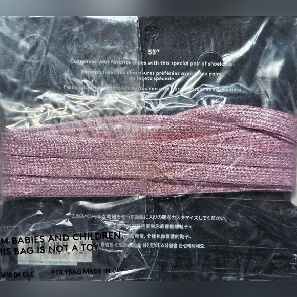 Coach 55" Metallic Light Pink Shoelaces, New! - Picture 4 of 4